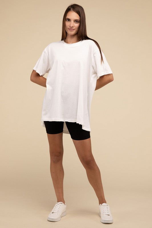 ZENANA Cotton Drop Shoulder Oversized Top us.meeeshop - 