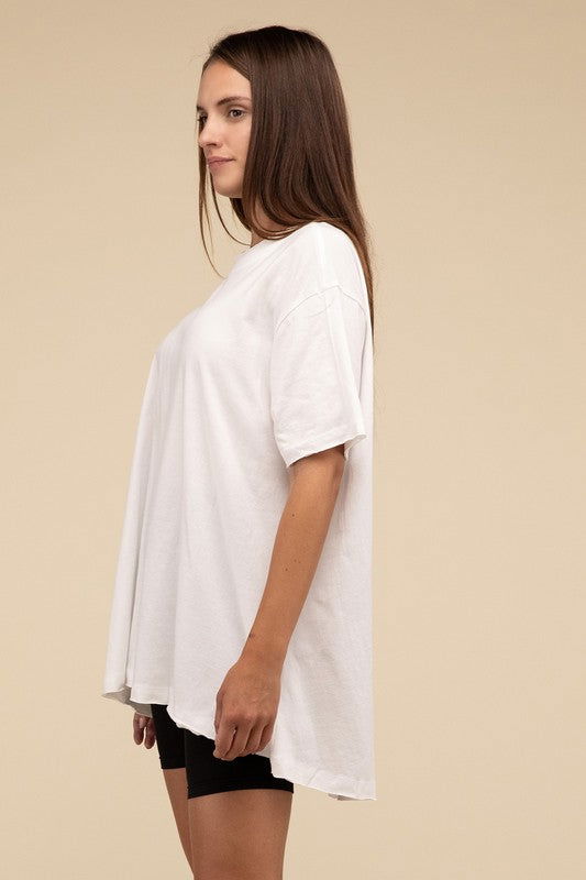 ZENANA Cotton Drop Shoulder Oversized Top us.meeeshop - 