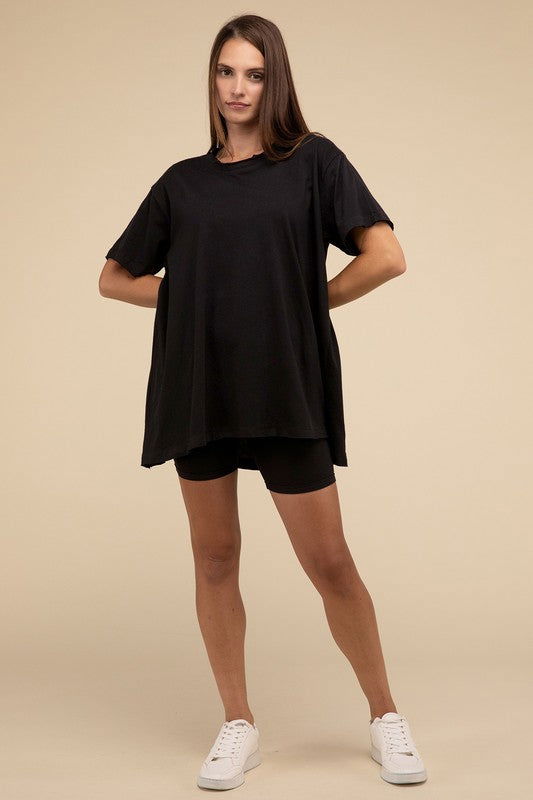 ZENANA Cotton Drop Shoulder Oversized Top us.meeeshop - 