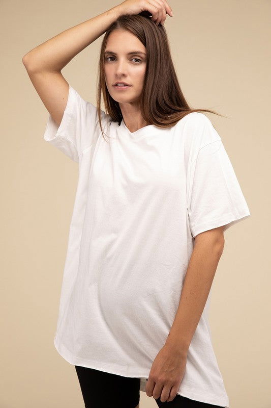 ZENANA Cotton Drop Shoulder Oversized Top us.meeeshop - 