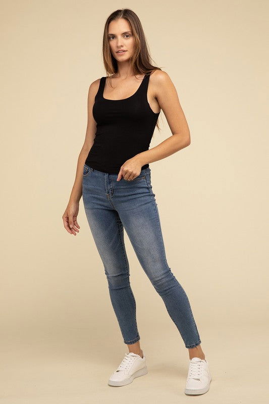 ZENANA Double Layer Round Neck Tank Top us.meeeshop - 