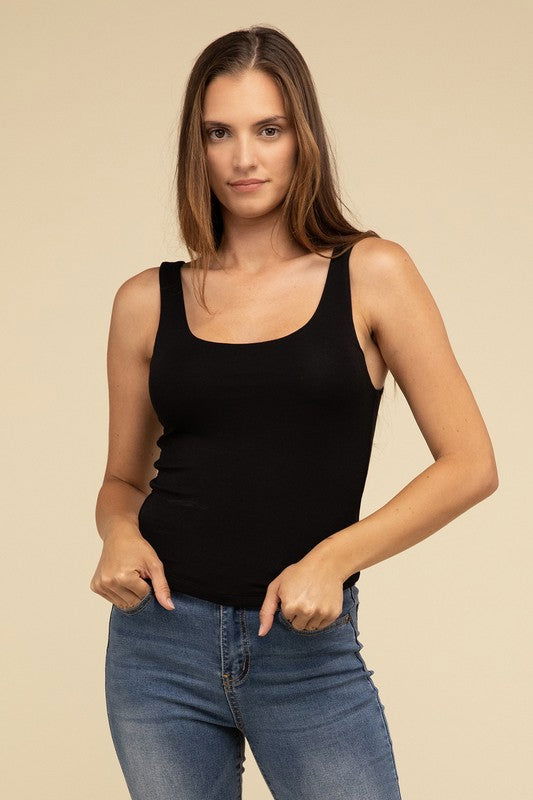 ZENANA Double Layer Round Neck Tank Top us.meeeshop - 