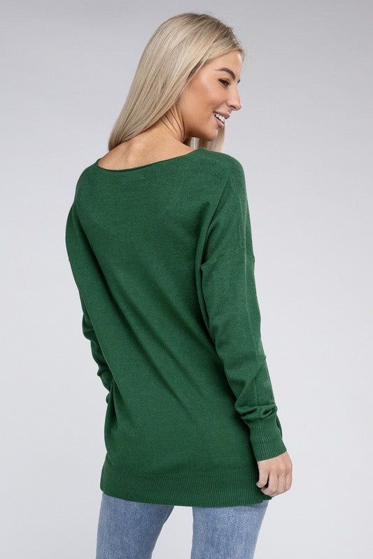 ZENANA Garment Dyed Front Seam Sweater us.meeeshop - 