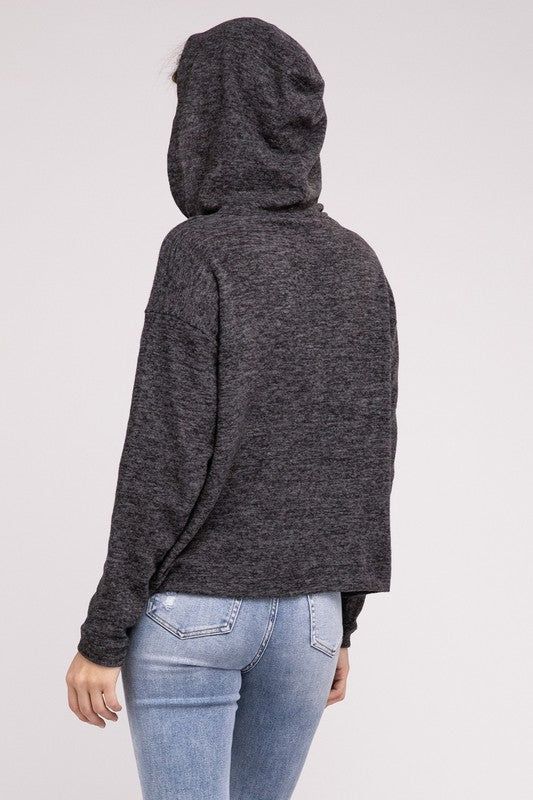 ZENANA Hooded Brushed Melange Hacci Sweater us.meeeshop - 