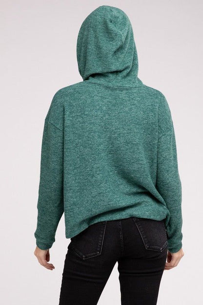 ZENANA Hooded Brushed Melange Hacci Sweater us.meeeshop - 