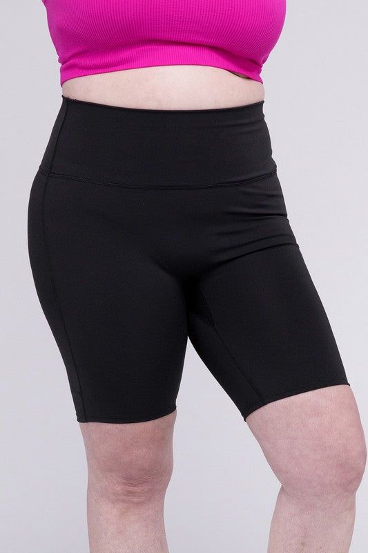 ZENANA Plus Athletic High Rise Biker Shorts us.meeeshop - 