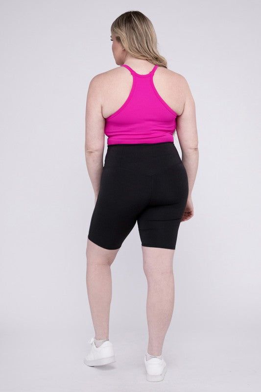 ZENANA Plus Athletic High Rise Biker Shorts us.meeeshop - 