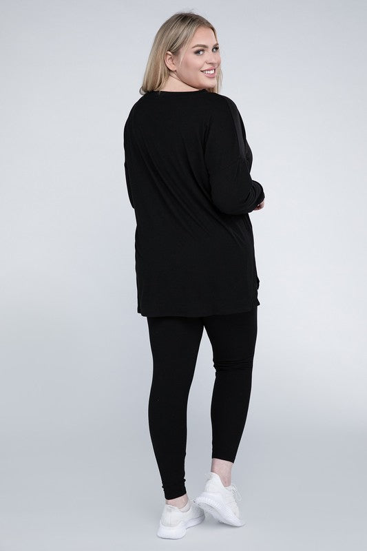 ZENANA Plus Brushed DTY Microfiber Loungewear Set | us.meeeshop