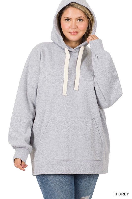 ZENANA | Plus Oversized Hoodie Longline Sweatshirt us.meeeshop - 