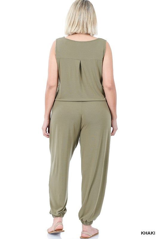 ZENANA | Plus Sleeveless Jogger Jumpsuit us.meeeshop - 