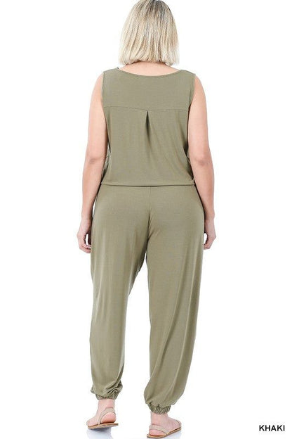 ZENANA | Plus Sleeveless Jogger Jumpsuit us.meeeshop - 