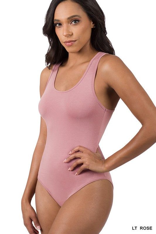 ZENANA | Premium Cotton Racer Back Tank Bodysuit us.meeeshop - 