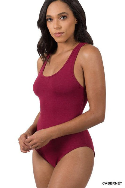 ZENANA | Premium Cotton Racer Back Tank Bodysuit us.meeeshop - 