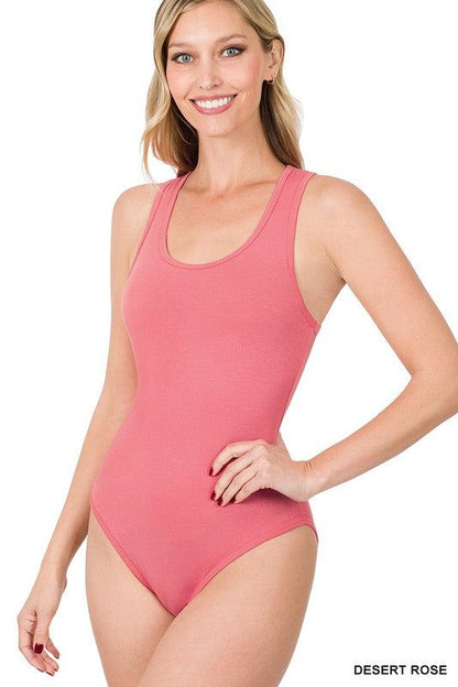 ZENANA | Premium Cotton Racer Back Tank Bodysuit us.meeeshop - 