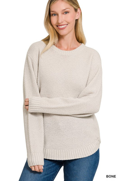 Round Neck Basic Sweater | us.meeeshop