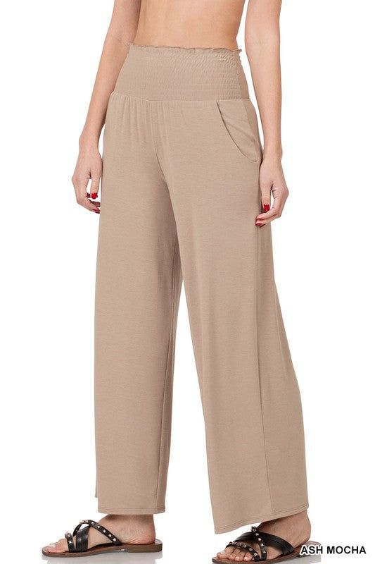 ZENANA | Smocked Waistband Lounge Pants us.meeeshop - Pants