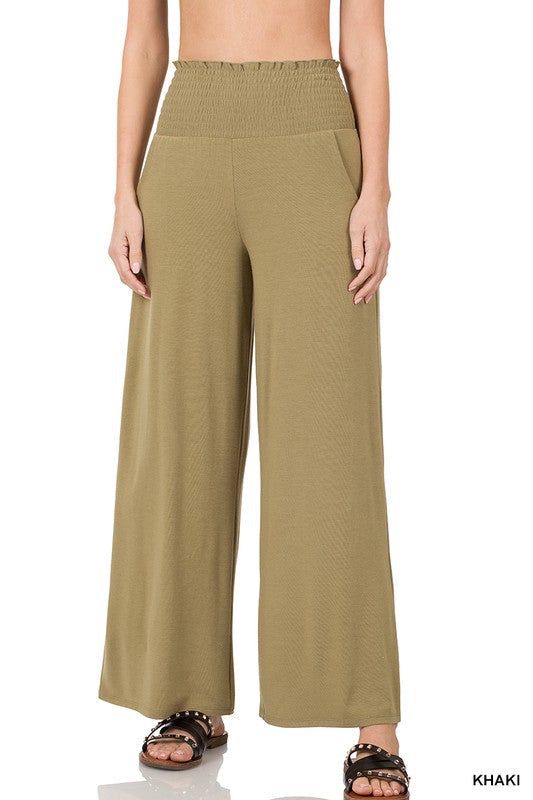 ZENANA | Smocked Waistband Lounge Pants us.meeeshop - 