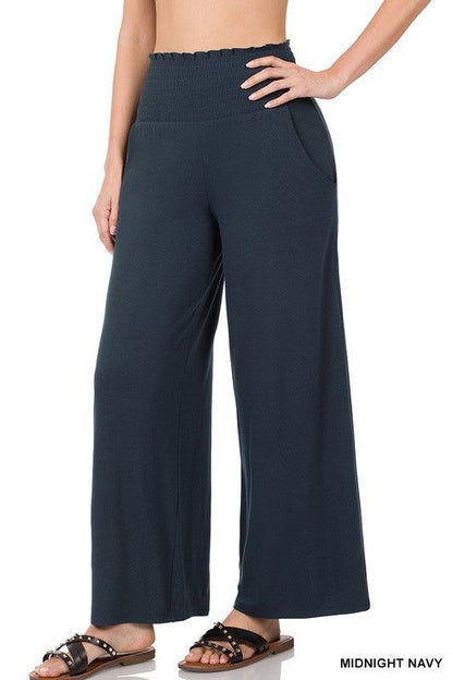 ZENANA | Smocked Waistband Lounge Pants us.meeeshop - 