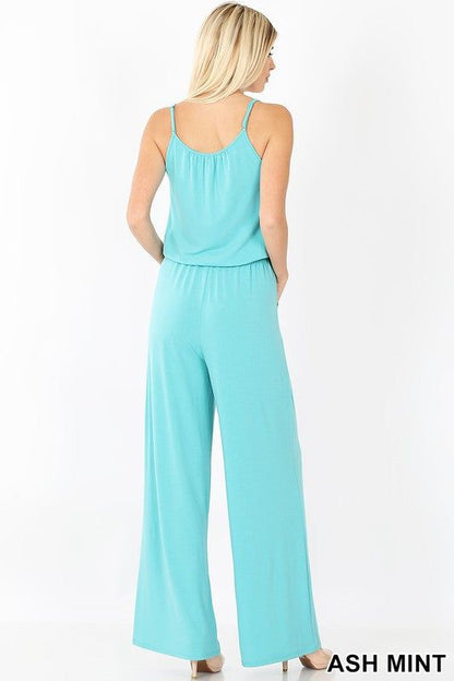 ZENANA | Spaghetti Strap Jumpsuit With Pocket us.meeeshop - 