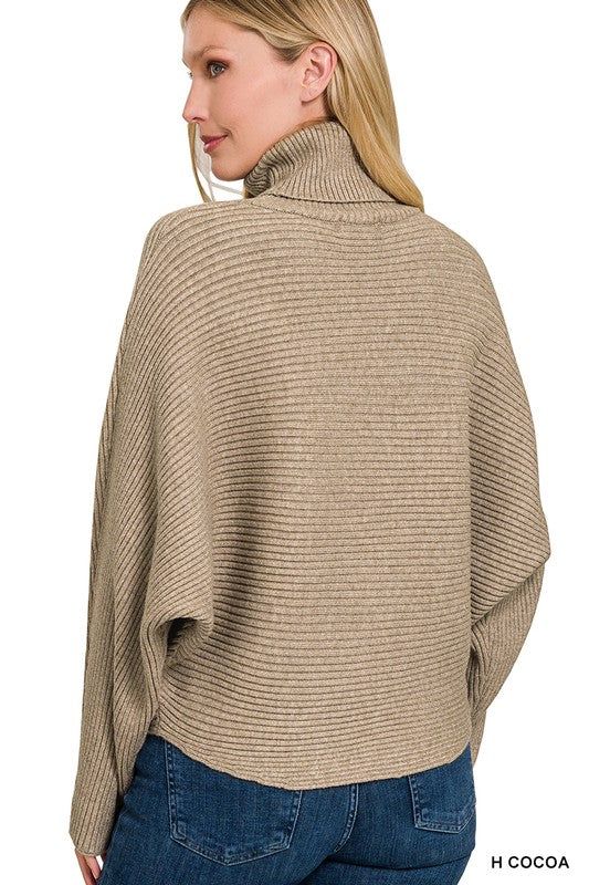 ZENANA | Viscose Dolman Sleeve Turtleneck Sweater us.meeeshop - 