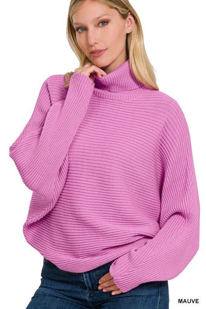 ZENANA | Viscose Dolman Sleeve Turtleneck Sweater us.meeeshop - 