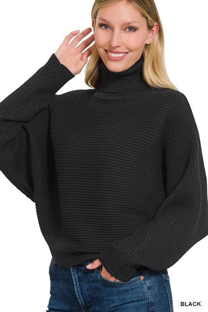 ZENANA | Viscose Dolman Sleeve Turtleneck Sweater us.meeeshop - 