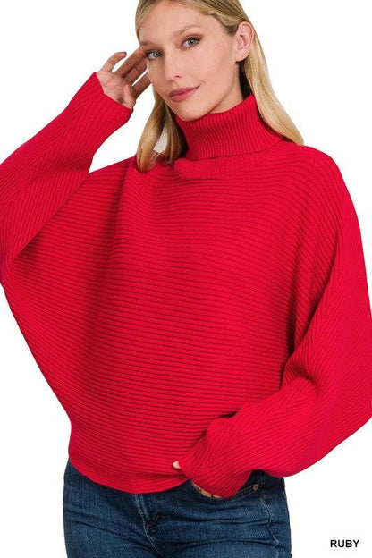 ZENANA | Viscose Dolman Sleeve Turtleneck Sweater us.meeeshop - 