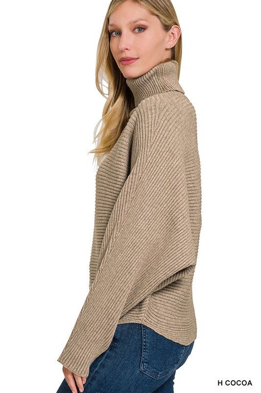 ZENANA | Viscose Dolman Sleeve Turtleneck Sweater us.meeeshop - 