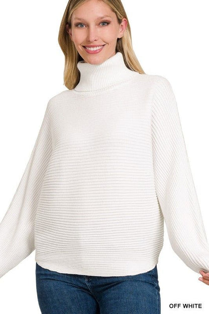 ZENANA | Viscose Dolman Sleeve Turtleneck Sweater us.meeeshop - 