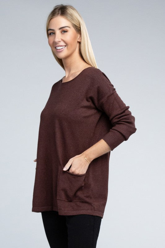 ZENANA | Viscose Front Pockets Sweater | us.meeeshop