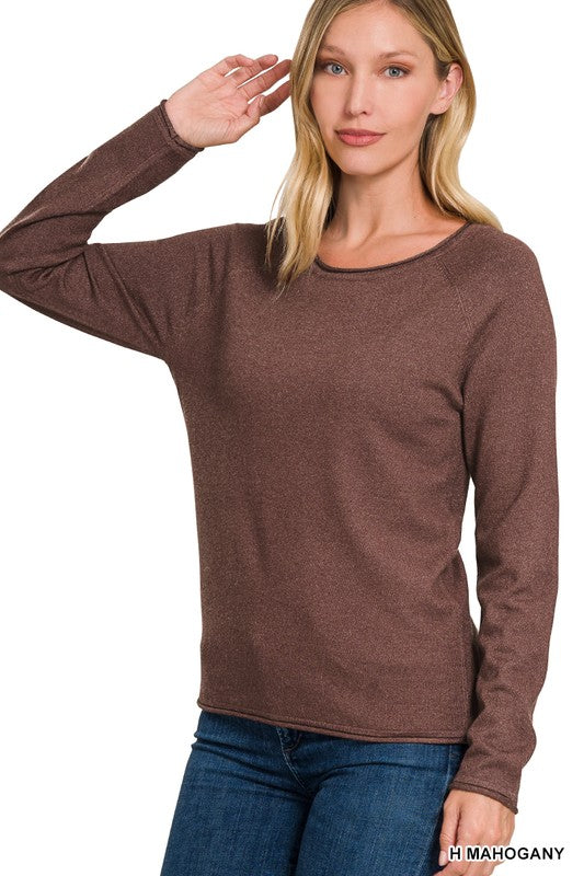Viscose Round Neck Basic Sweater | us.meeeshop