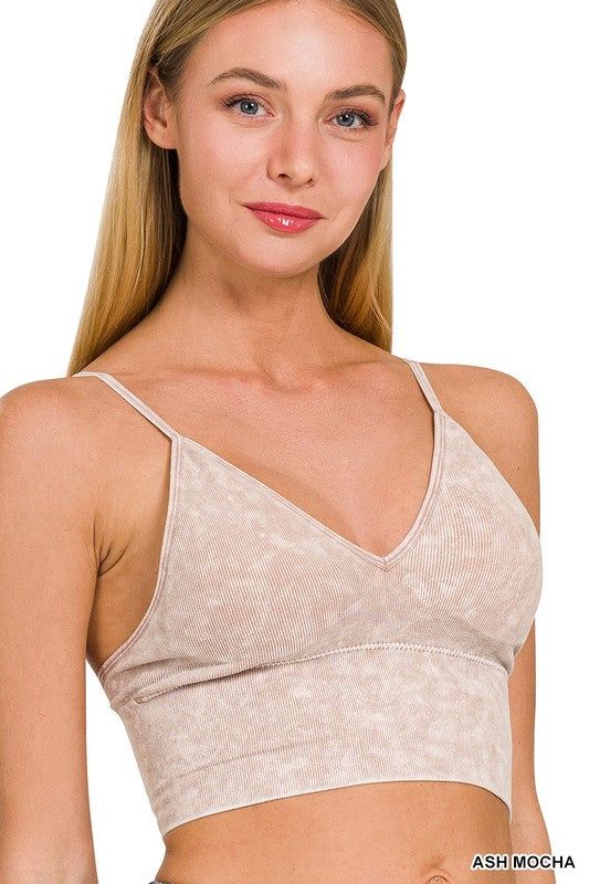 ZENANA Washed Ribbed Bra Padded Tank Top us.meeeshop - 