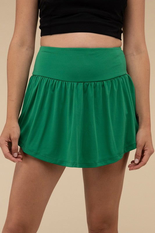 ZENANA Wide Band Tennis Skirt with Zippered Back Pocket us.meeeshop - 