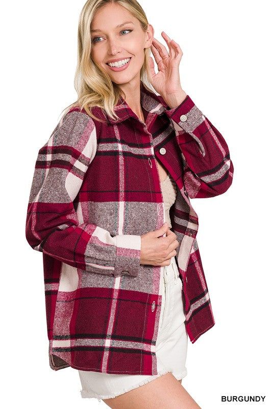 ZENANA | Yarn Dyed Plaid Shacket us.meeeshop - 