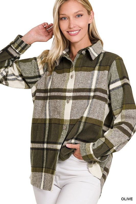 ZENANA | Yarn Dyed Plaid Shacket us.meeeshop - 