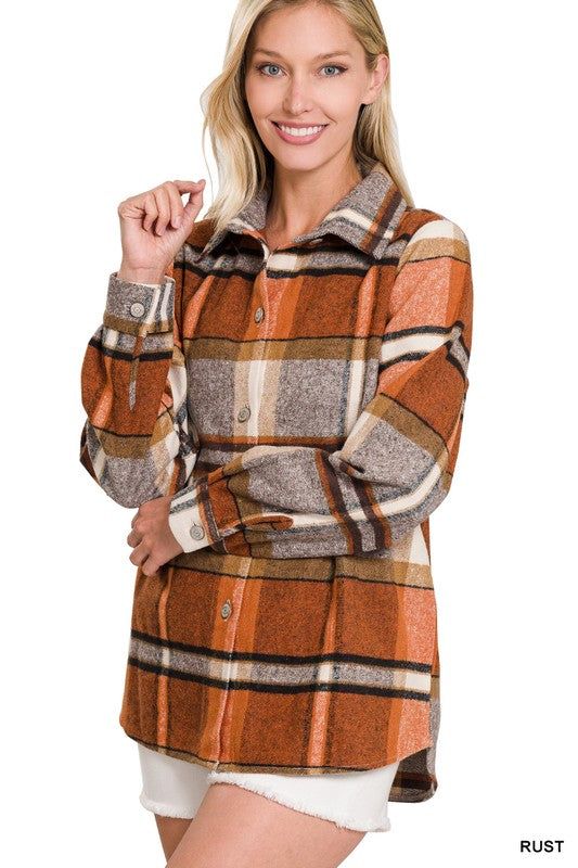 ZENANA | Yarn Dyed Plaid Shacket us.meeeshop - 