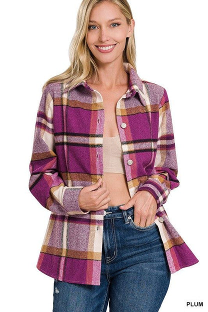 ZENANA | Yarn Dyed Plaid Shacket us.meeeshop - 