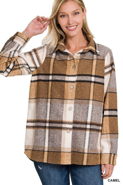 ZENANA | Yarn Dyed Plaid Shacket us.meeeshop - 