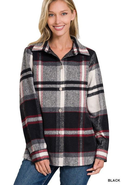 ZENANA | Yarn Dyed Plaid Shacket us.meeeshop - 