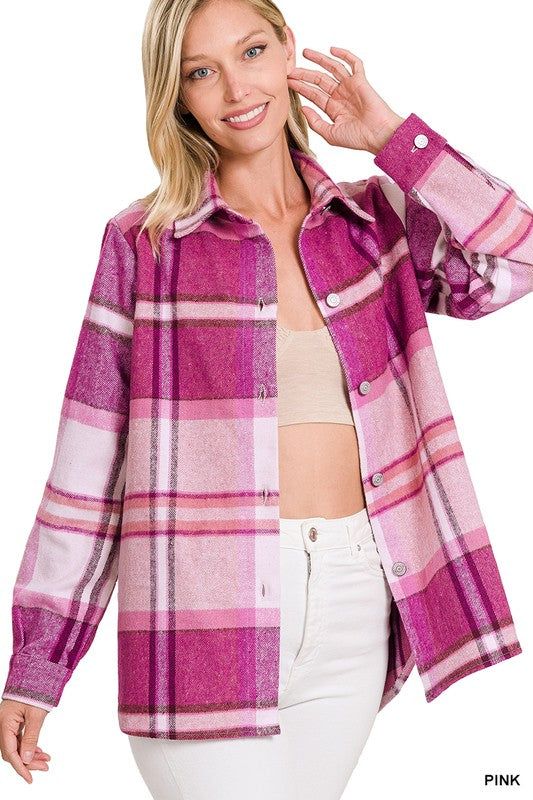 ZENANA | Yarn Dyed Plaid Shacket us.meeeshop - 