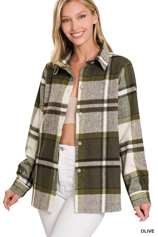 ZENANA | Yarn Dyed Plaid Shacket us.meeeshop - 