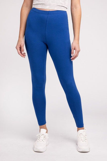 ZENANA Premium Cotton Full-Length Leggings - us.meeeshop