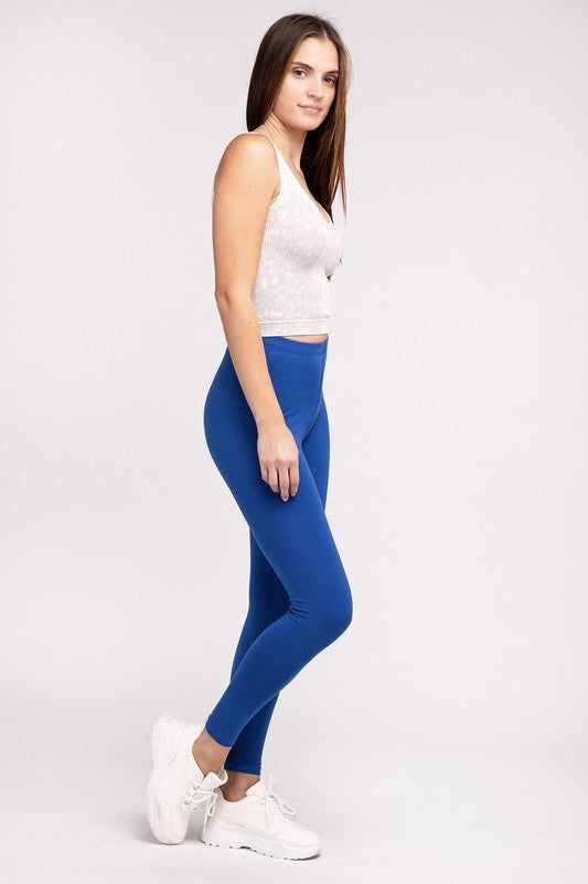 ZENANA Premium Cotton Full-Length Leggings - us.meeeshop