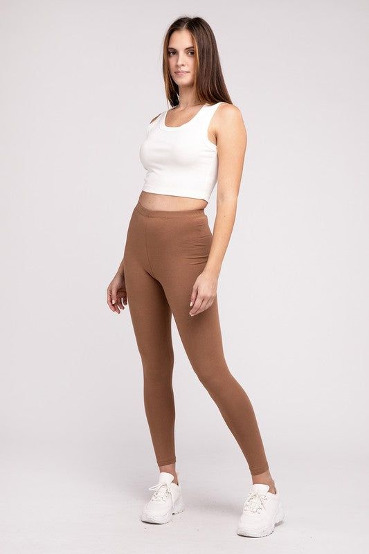 ZENANA Premium Cotton Full-Length Leggings - us.meeeshop