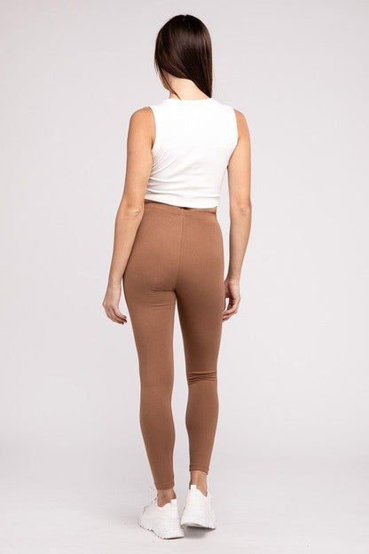 ZENANA Premium Cotton Full-Length Leggings - us.meeeshop