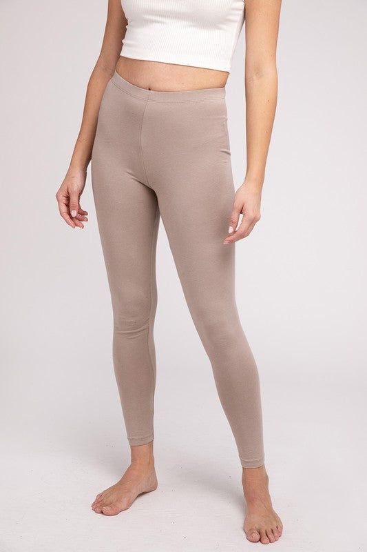 ZENANA Premium Cotton Full-Length Leggings - us.meeeshop