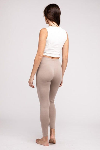 ZENANA Premium Cotton Full-Length Leggings - us.meeeshop