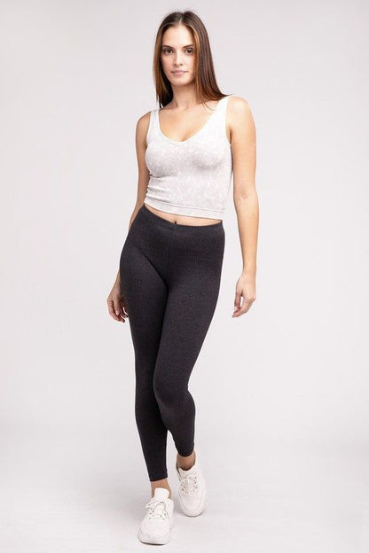 ZENANA Premium Cotton Full-Length Leggings - us.meeeshop