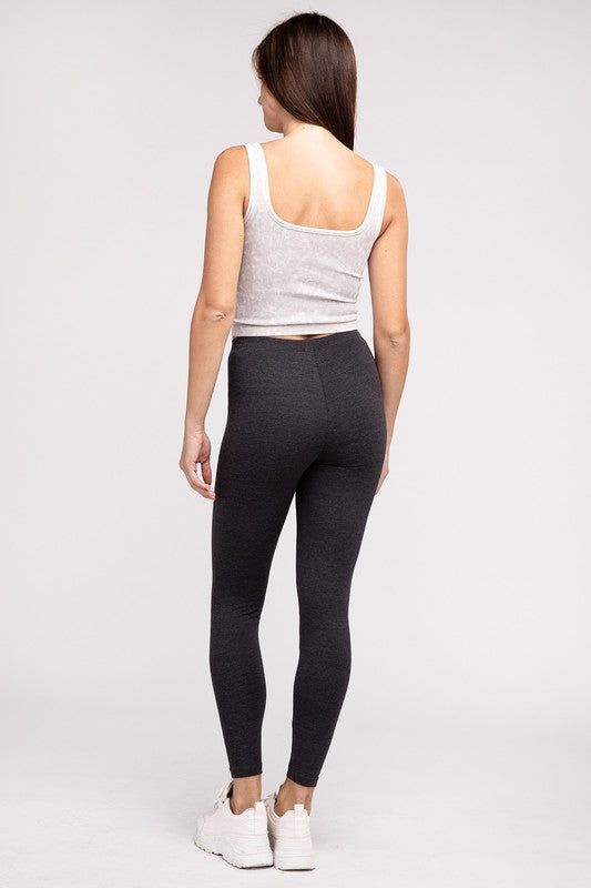 ZENANA Premium Cotton Full-Length Leggings - us.meeeshop