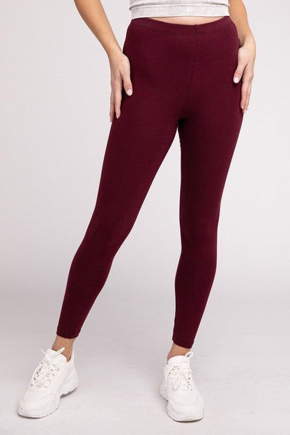 ZENANA Premium Cotton Full-Length Leggings - us.meeeshop